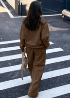 PRETTYGARDEN Casual Winter Two Piece Sets for Women V Neck Sweatshirt Loose Wide Leg Pants Tracksuit Knit Fall Outfits