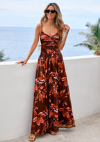 PRETTYGARDEN Women's Floral Maxi Dress Summer Outfits Spaghetti Strap Flowy Long Sundress Beach Vacation Boho Dresses