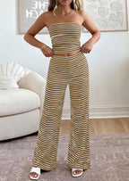 PRETTYGARDEN Summer Sets Women 2 Piece Outfits Matching Striped Loungewear Spring Airport Travel Beach Vacation Clothes