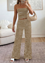 PRETTYGARDEN Summer Sets Women 2 Piece Outfits Matching Striped Loungewear Spring Airport Travel Beach Vacation Clothes