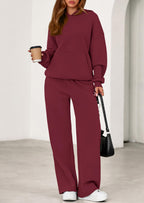 PRETTYGARDEN Women's 2 Piece Outfits Fall Sweatsuits Oversized Hoodies Wide Leg Sweatpants Tracksuits Lounge Matching Sets