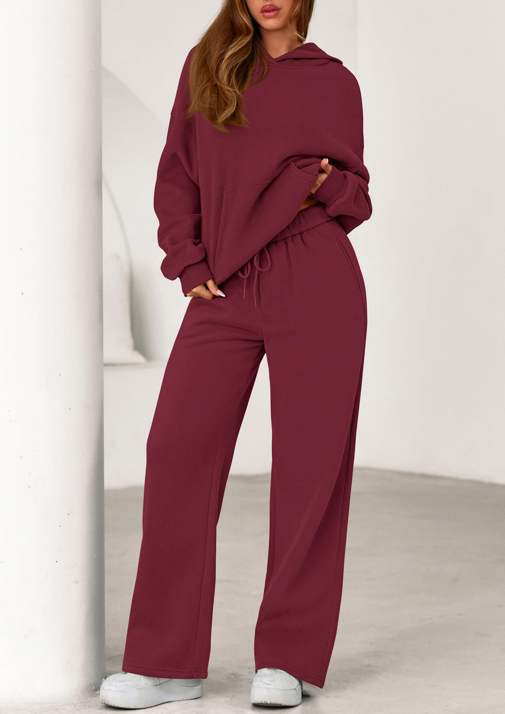 PRETTYGARDEN Women's 2 Piece Outfits Fall Sweatsuits Oversized Hoodies Wide Leg Sweatpants Tracksuits Lounge Matching Sets