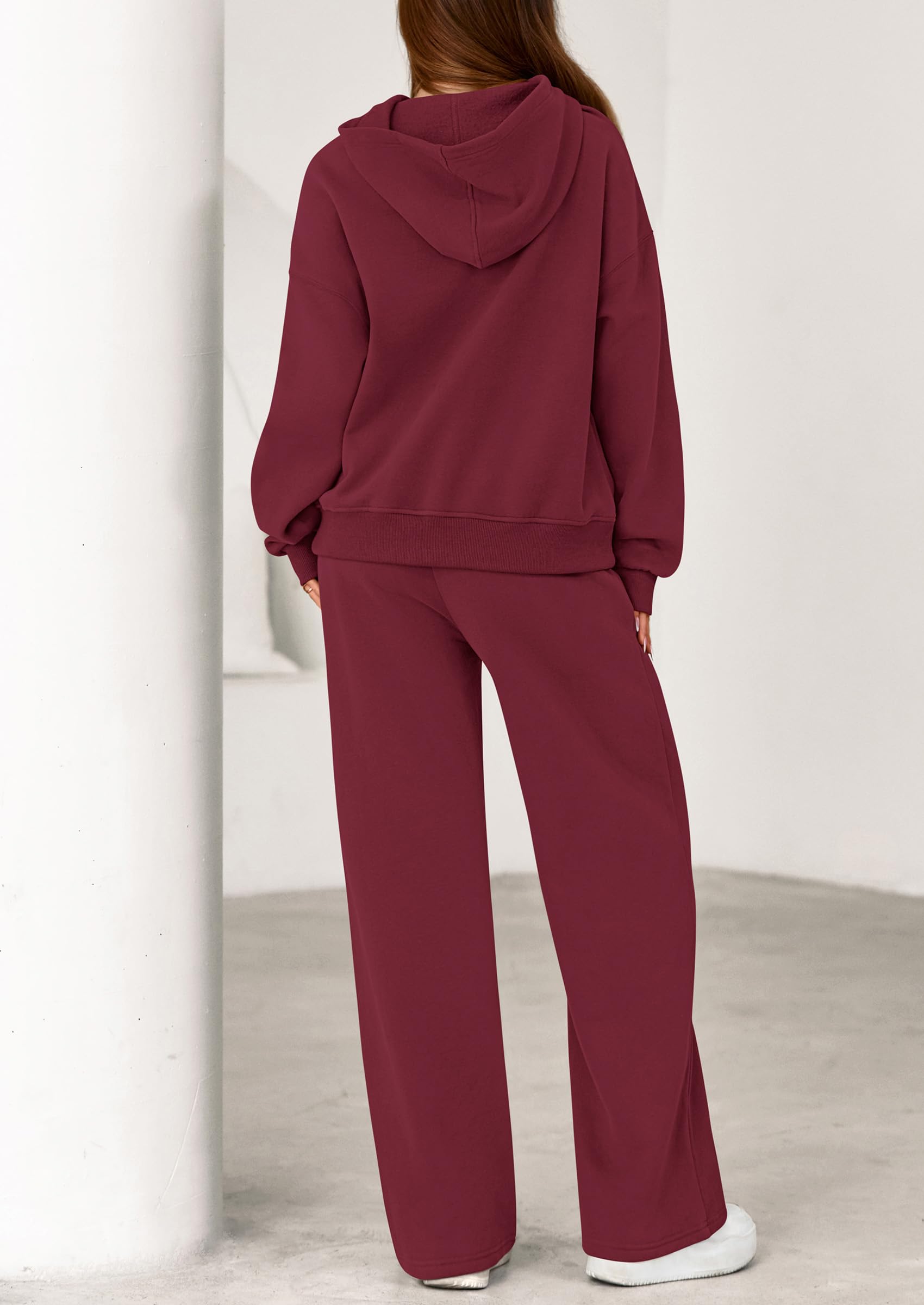 PRETTYGARDEN Women's 2 Piece Outfits Fall Sweatsuits Oversized Hoodies Wide Leg Sweatpants Tracksuits Lounge Matching Sets
