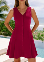 PRETTYGARDEN Short Summer Dresses for Women Casual A Line V Neck Vacation Beach Dress