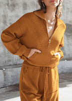 PRETTYGARDEN Women's 2 Piece Sweater Set Pullover Zip Up Sweatshirt Jogger Sweatpants Tracksuit Casual Outfit