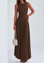 PRETTYGARDEN Womens Spring Dresses Casual Sleeveless Crewneck Aline Maxi Dress Stretch Tank Flowy Long Dresses