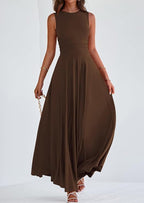 PRETTYGARDEN Womens Spring Dresses Casual Sleeveless Crewneck Aline Maxi Dress Stretch Tank Flowy Long Dresses