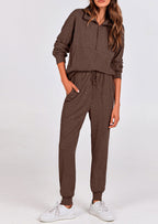 PRETTYGARDEN Women's Fall 2 Piece Lounge Sets Zip Up Sweatshirt Jogger Pants Sweat Track Suits Travel Outfit Winter Clothing