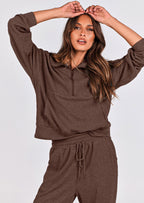 PRETTYGARDEN Women's Fall 2 Piece Lounge Sets Zip Up Sweatshirt Jogger Pants Sweat Track Suits Travel Outfit Winter Clothing