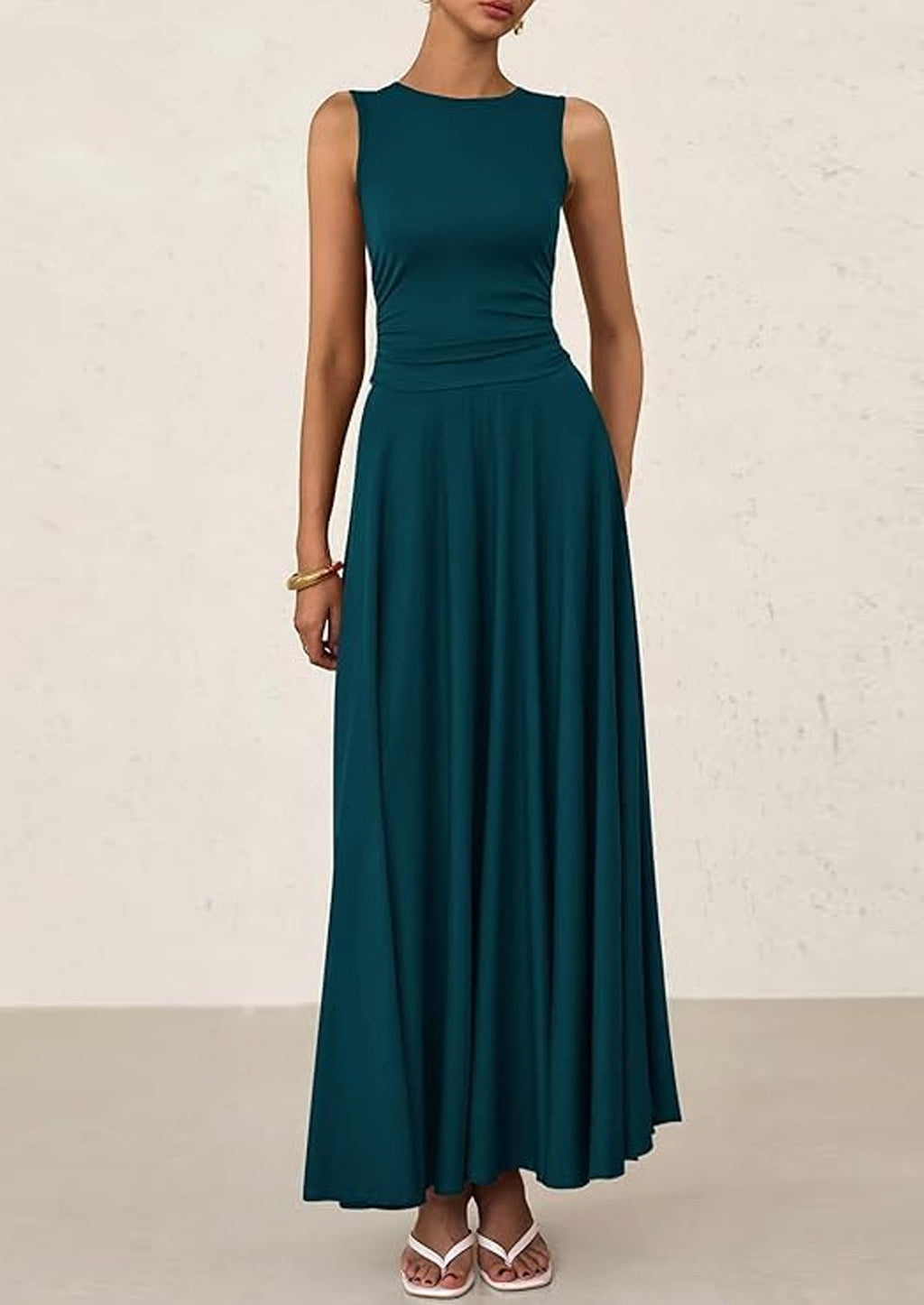PRETTYGARDEN Womens Spring Dresses Casual Sleeveless Crewneck Aline Maxi Dress Stretch Tank Flowy Long Dresses
