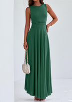 PRETTYGARDEN Womens Spring Dresses Casual Sleeveless Crewneck Aline Maxi Dress Stretch Tank Flowy Long Dresses