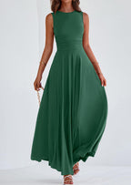 PRETTYGARDEN Womens Spring Dresses Casual Sleeveless Crewneck Aline Maxi Dress Stretch Tank Flowy Long Dresses