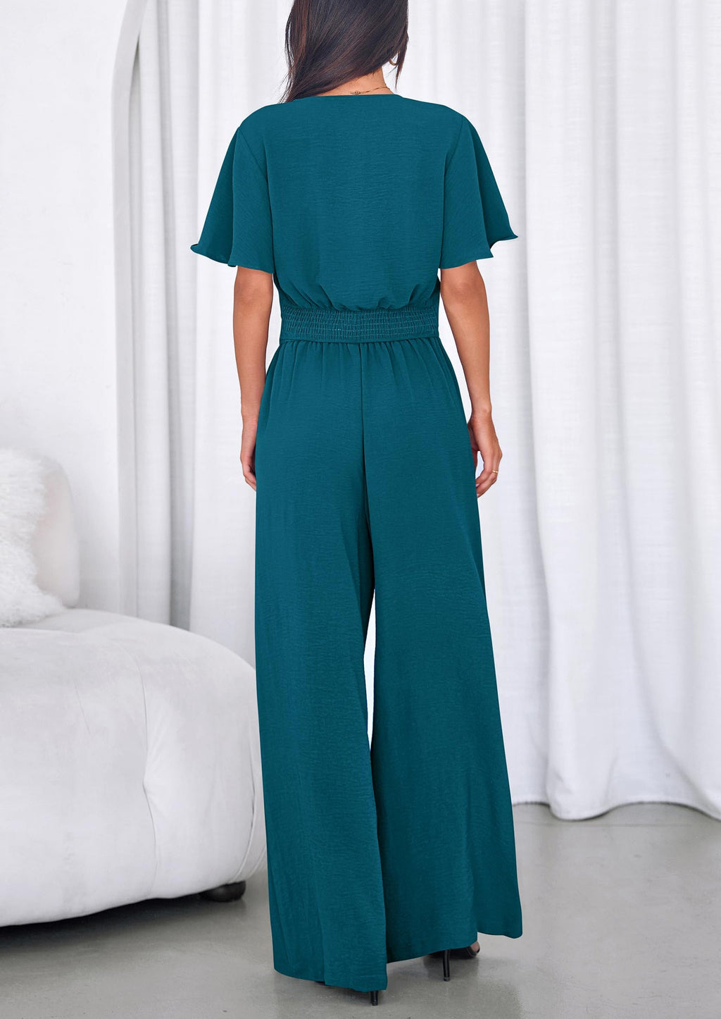 PRETTYGARDEN Women 2 Piece Summer Outfits Short Sleeve Strappy Top Wide Leg Pants Tracksuit Lounge Sets Beach Clothes