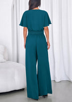 PRETTYGARDEN Women 2 Piece Summer Outfits Short Sleeve Strappy Top Wide Leg Pants Tracksuit Lounge Sets Beach Clothes