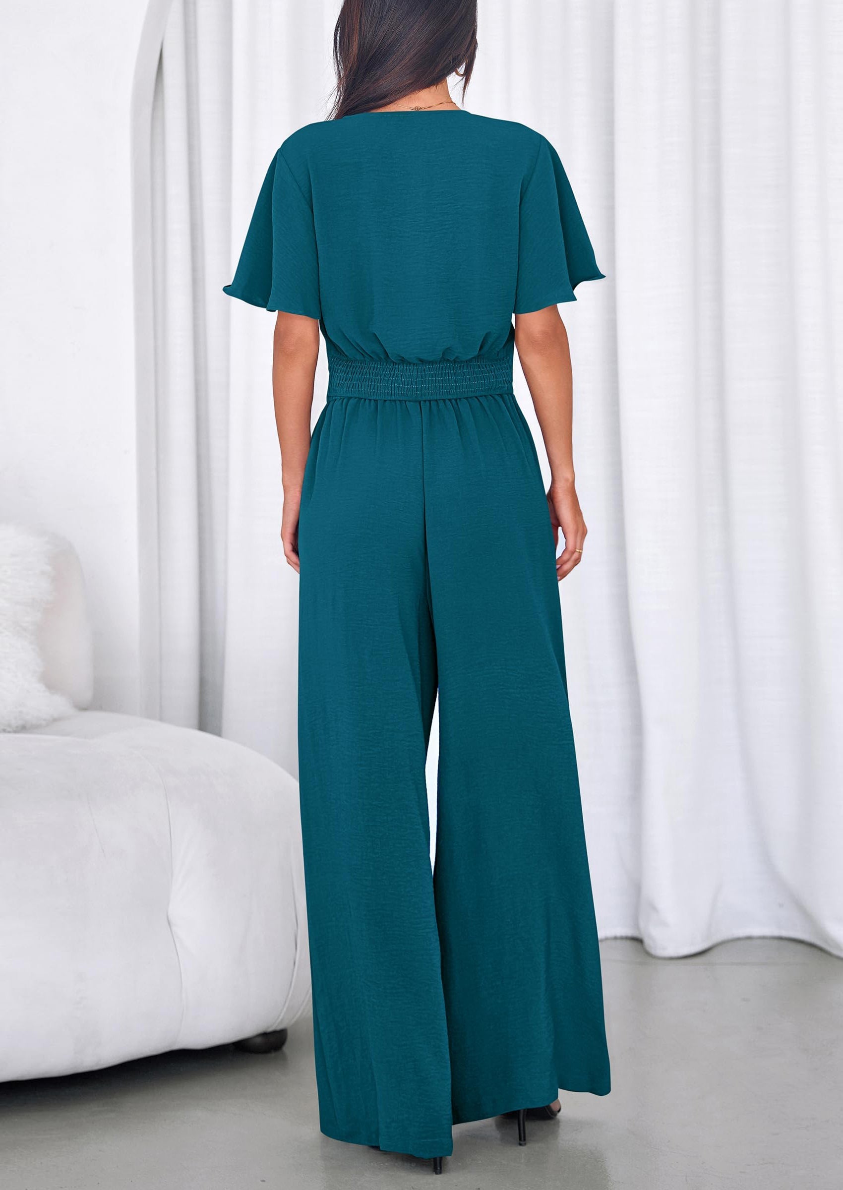 PRETTYGARDEN Women 2 Piece Summer Outfits Short Sleeve Strappy Top Wide Leg Pants Tracksuit Lounge Sets Beach Clothes