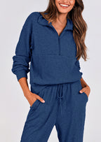 PRETTYGARDEN Women's Fall 2 Piece Lounge Sets Zip Up Sweatshirt Jogger Pants Sweat Track Suits Travel Outfit Winter Clothing