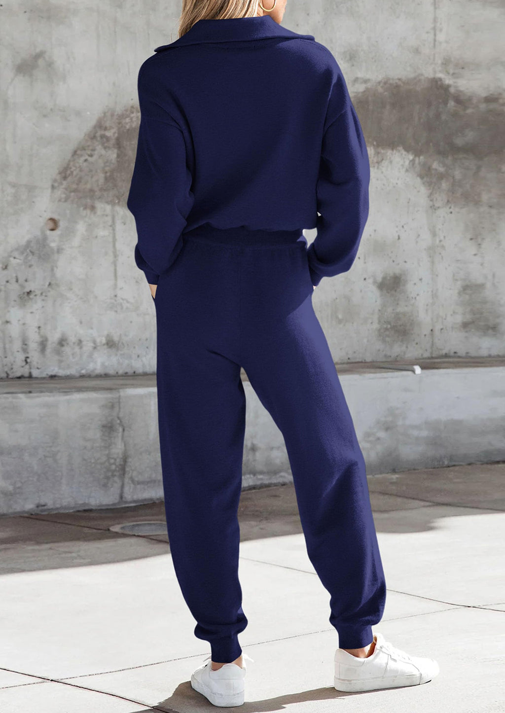 PRETTYGARDEN Women's 2 Piece Sweater Set Pullover Zip Up Sweatshirt Jogger Sweatpants Tracksuit Casual Outfit