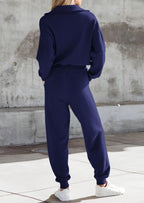 PRETTYGARDEN Women's 2 Piece Sweater Set Pullover Zip Up Sweatshirt Jogger Sweatpants Tracksuit Casual Outfit