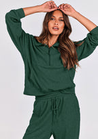 PRETTYGARDEN Women's Fall 2 Piece Lounge Sets Zip Up Sweatshirt Jogger Pants Sweat Track Suits Travel Outfit Winter Clothing