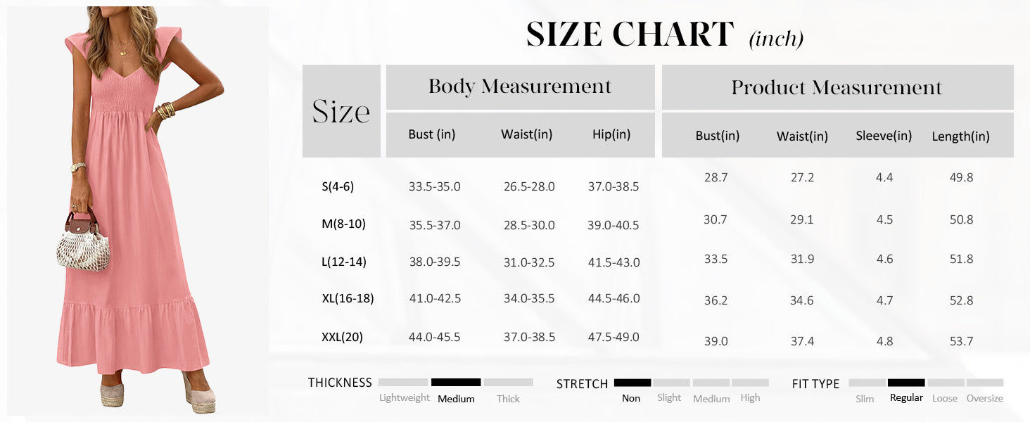 PRETTYGARDEN Women's Summer Casual Maxi Dresses Cap Sleeve V Neck Smocked Long Pockets Party Sundress Vacation Outfits
