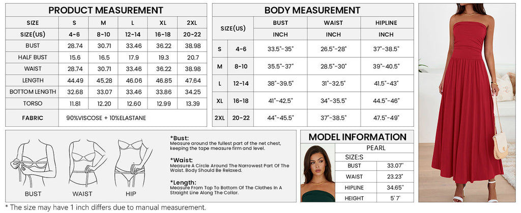 BTFBM Summer Maxi Dresses for Women Strapless Ruched Tube Top Beach Vacation Spring Wedding Guest Dress Pockets