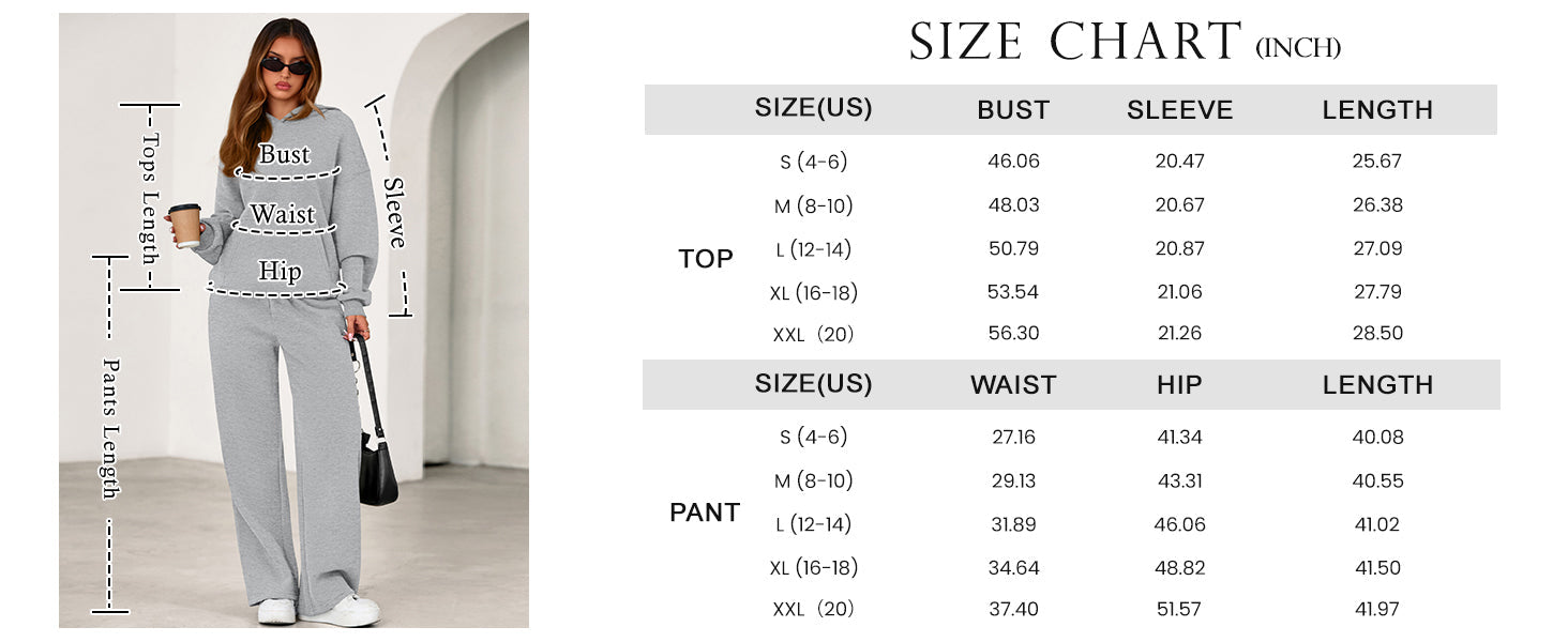 PRETTYGARDEN Women's 2 Piece Outfits Fall Sweatsuits Oversized Hoodies Wide Leg Sweatpants Tracksuits Lounge Matching Sets
