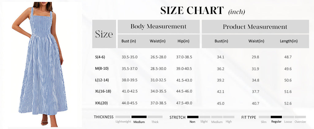 PRETTYGARDEN Women's Maxi Striped Dress Summer Sleeveless Square Neck Smocked A Line Long Flowy Spring Vacation Sundress