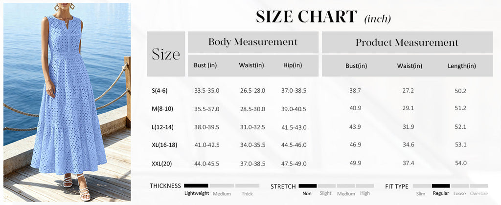 PRETTYGARDEN Summer Dresses for Women Sundresses Sleeveless V Neck Eyelet A Line Flowy Beach Vacation Spring Maxi Dress