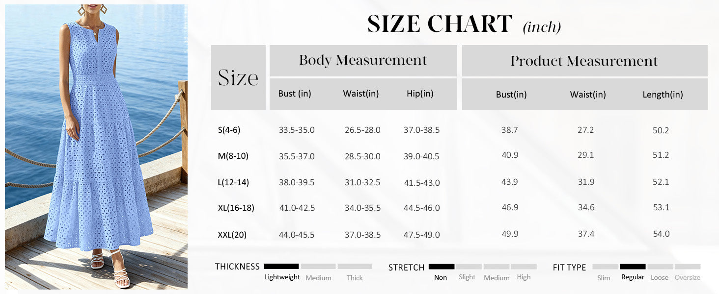 PRETTYGARDEN Summer Dresses for Women Sundresses Sleeveless V Neck Eyelet A Line Flowy Beach Vacation Spring Maxi Dress