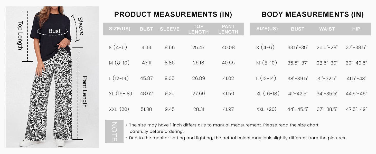 PRETTYGARDEN Women's 2 Piece Lounge Sets Summer Casual Short Sleeve Tops Leopard Flowy Pants Pajamas Vacation Travel Outfits