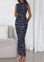PRETTYGARDEN Women's Summer Maxi Floral Dresses Ruched Bodycon Sleeveless Mesh Formal Wedding Guest Cocktail Split Long Dress