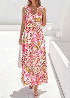 PRETTYGARDEN Womens Summer Floral Maxi Dresses Spring Sleeveless Cowl Neck Flowy Beach Vacation Wedding Guest Long Dress