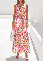 PRETTYGARDEN Womens Summer Floral Maxi Dresses Spring Sleeveless Cowl Neck Flowy Beach Vacation Wedding Guest Long Dress