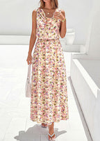PRETTYGARDEN Womens Summer Floral Maxi Dresses Spring Sleeveless Cowl Neck Flowy Beach Vacation Wedding Guest Long Dress