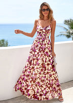 PRETTYGARDEN Women's Floral Maxi Dress Summer Outfits Spaghetti Strap Flowy Long Sundress Beach Vacation Boho Dresses