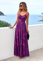PRETTYGARDEN Women's Floral Maxi Dress Summer Outfits Spaghetti Strap Flowy Long Sundress Beach Vacation Boho Dresses