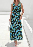 PRETTYGARDEN Womens Summer Floral Maxi Dresses Spring Sleeveless Cowl Neck Flowy Beach Vacation Wedding Guest Long Dress