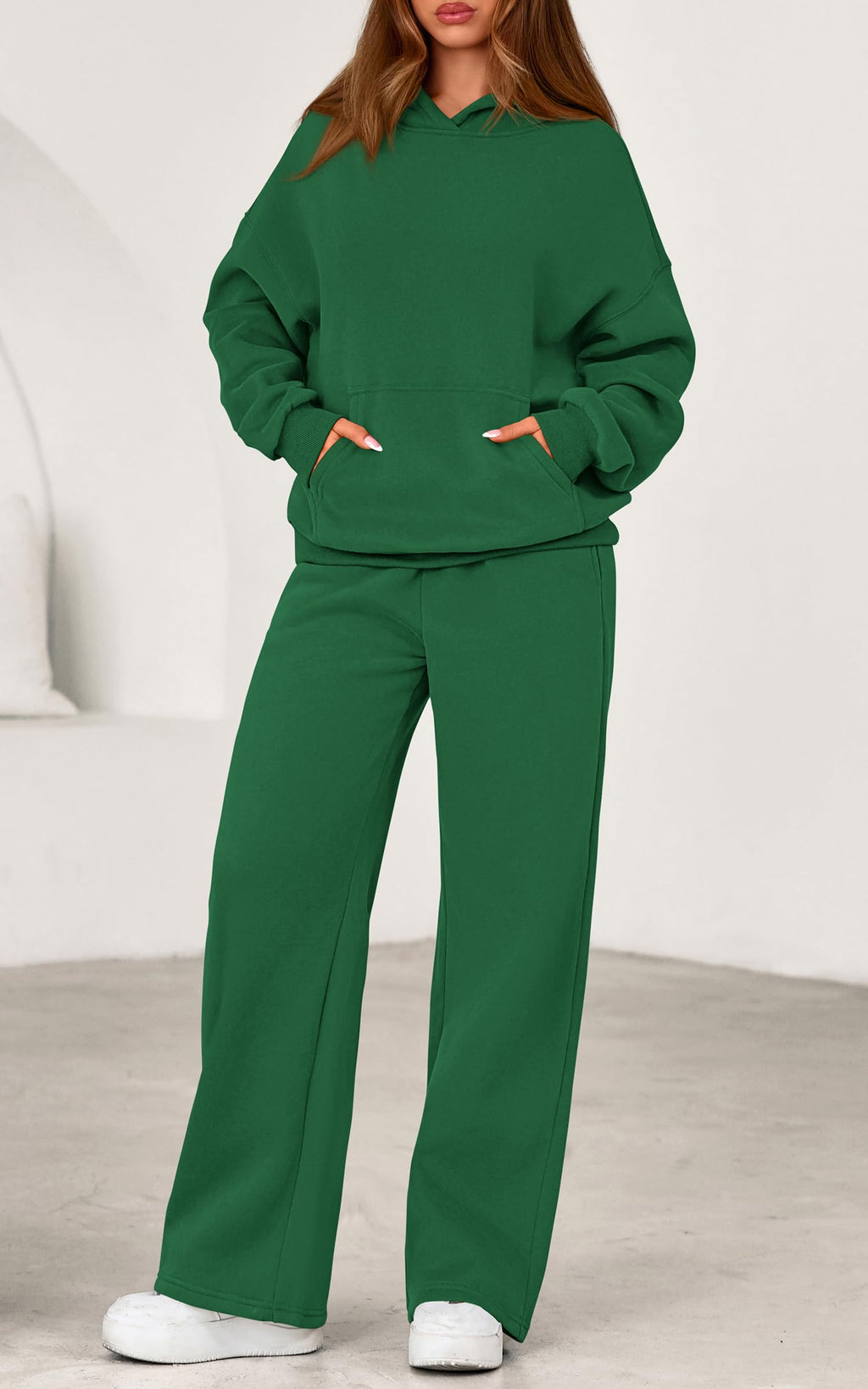 PRETTYGARDEN Women's 2 Piece Outfits Fall Sweatsuits Oversized Hoodies Wide Leg Sweatpants Tracksuits Lounge Matching Sets