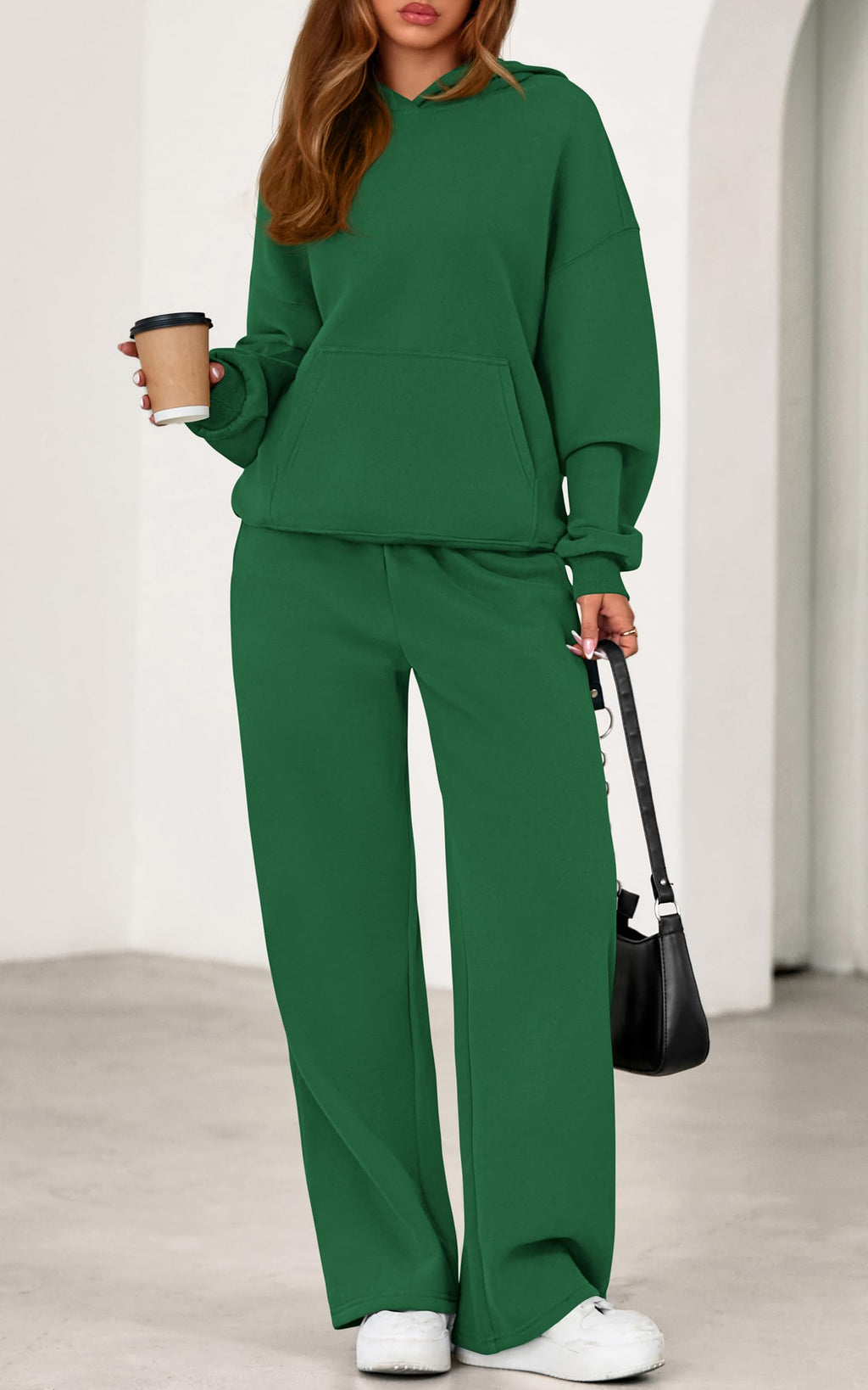 PRETTYGARDEN Women's 2 Piece Outfits Fall Sweatsuits Oversized Hoodies Wide Leg Sweatpants Tracksuits Lounge Matching Sets
