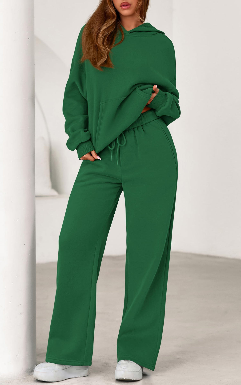 PRETTYGARDEN Women's 2 Piece Outfits Fall Sweatsuits Oversized Hoodies Wide Leg Sweatpants Tracksuits Lounge Matching Sets