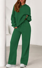 PRETTYGARDEN Women's 2 Piece Outfits Fall Sweatsuits Oversized Hoodies Wide Leg Sweatpants Tracksuits Lounge Matching Sets