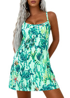 PRETTYGARDEN Women's Summer Dresses Casual Print Spaghetti Strap Sleeveless Sundress Beach Vacation Cover Ups