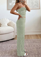 PRETTYGARDEN Summer Sets Women 2 Piece Outfits Matching Striped Loungewear Spring Airport Travel Beach Vacation Clothes
