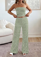 PRETTYGARDEN Summer Sets Women 2 Piece Outfits Matching Striped Loungewear Spring Airport Travel Beach Vacation Clothes