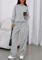 PRETTYGARDEN Womens Sweatsuits 2 Piece Set Casual Winter Long Sleeve Hoodie Loose Wide Leg Sweatpants Fall Tracksuit
