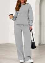 PRETTYGARDEN Women's 2 Piece Outfits Fall Sweatsuits Oversized Hoodies Wide Leg Sweatpants Tracksuits Lounge Matching Sets
