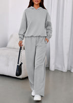 PRETTYGARDEN Womens Sweatsuits 2 Piece Set Casual Winter Long Sleeve Hoodie Loose Wide Leg Sweatpants Fall Tracksuit