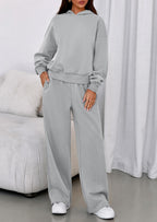 PRETTYGARDEN Womens Sweatsuits 2 Piece Set Casual Winter Long Sleeve Hoodie Loose Wide Leg Sweatpants Fall Tracksuit