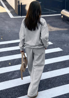 PRETTYGARDEN Casual Winter Two Piece Sets for Women V Neck Sweatshirt Loose Wide Leg Pants Tracksuit Knit Fall Outfits