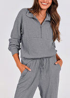 PRETTYGARDEN Women's Fall 2 Piece Lounge Sets Zip Up Sweatshirt Jogger Pants Sweat Track Suits Travel Outfit Winter Clothing